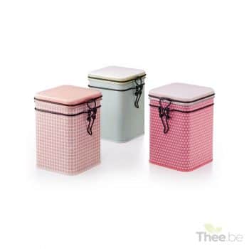 Theeblik om losse thee in te bewaren. Theeblik met clip - Thee.be