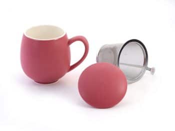 Roze theetas met filter en deksel 350ml - Thee.be