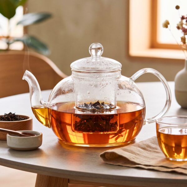 glazen theepot met glazen filter 1200ml