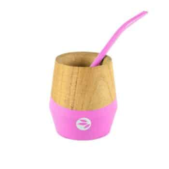 Mate set - beker & rietje (roze) - Thee.be