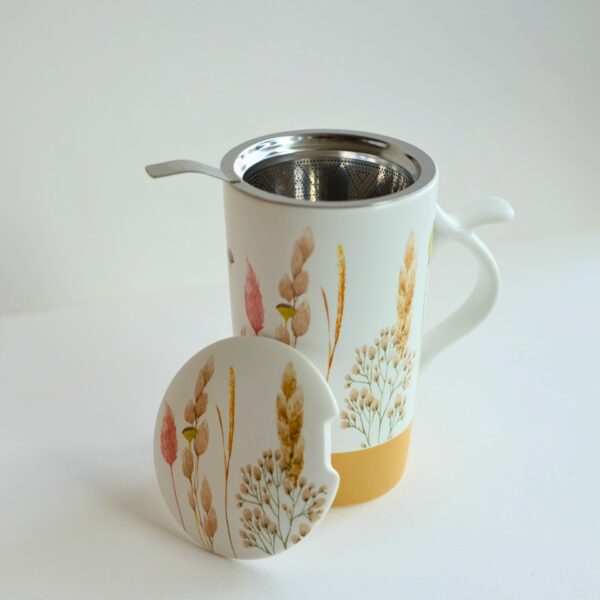 Mug Lettre T 400 Ml - Collection Blend, Céramique, Orange Et Rose - Cadeau Personnalisé Moderne