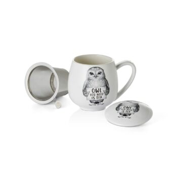 "Owl you need is tea" theetas met filter en deksel 350ml - Thee.be