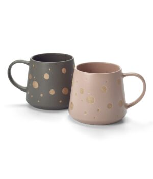 set van twee theetassen dots 300ml