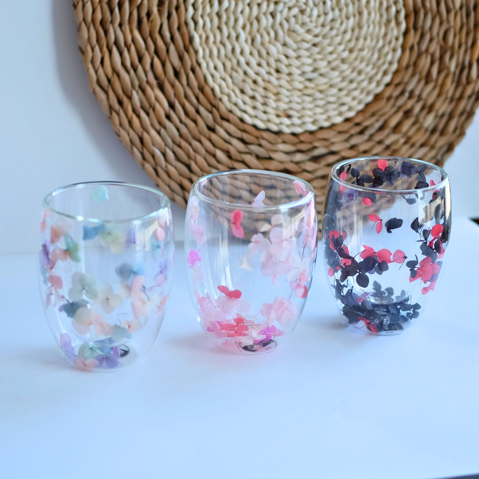 set van drie dubbelwandige theeglazen set van drie dubbelwandige theeglazen