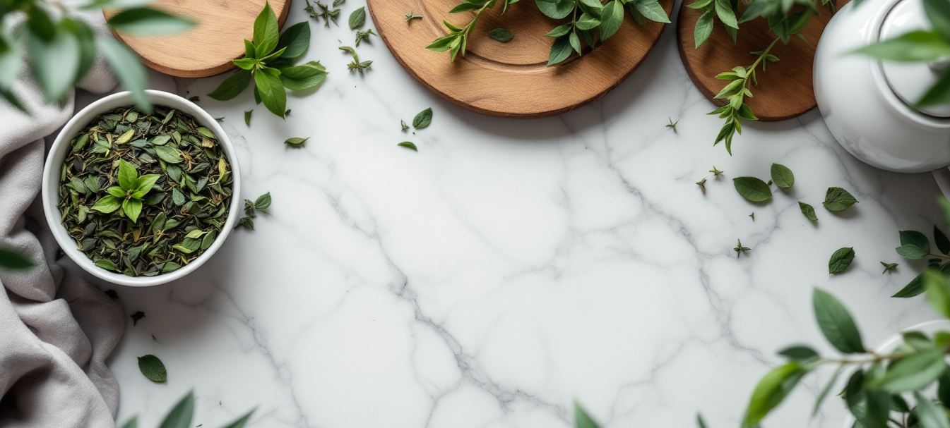 thee op marmeren blad